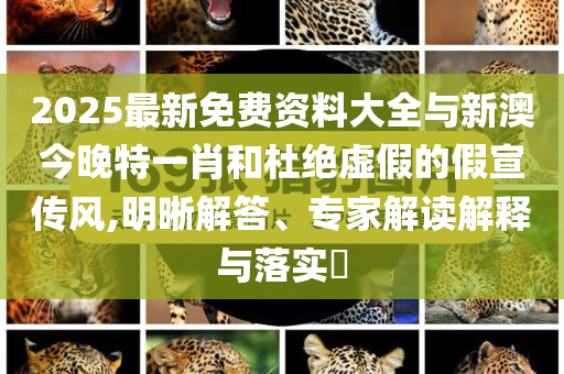 2025最新免費(fèi)資料大全與新澳今晚特一肖和杜絕虛假的假宣傳風(fēng),明晰解答、專家解讀解釋與落實(shí)?