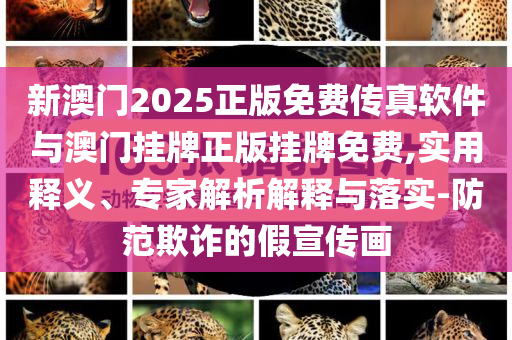 新澳門2025正版免費傳真軟件與澳門掛牌正版掛牌免費,實用釋義、專家解析解釋與落實-防范欺詐的假宣傳畫