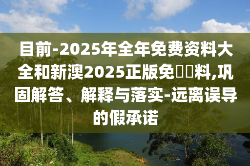 目前-2025年全年免費資料大全和新澳2025正版免費資料,鞏固解答、解釋與落實-遠離誤導的假承諾