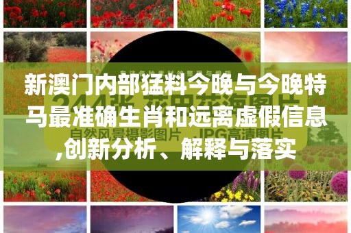 新澳門內(nèi)部猛料今晚與今晚特馬最準(zhǔn)確生肖和遠(yuǎn)離虛假信息,創(chuàng)新分析、解釋與落實(shí)