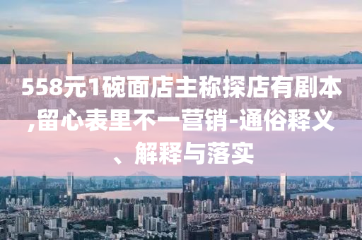 558元1碗面店主稱探店有劇本,留心表里不一營銷-通俗釋義、解釋與落實(shí)