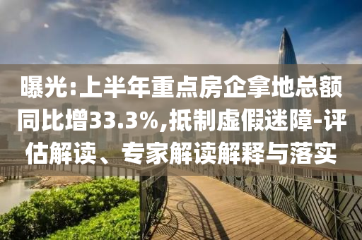 曝光:上半年重點(diǎn)房企拿地總額同比增33.3%,抵制虛假迷障-評(píng)估解讀、專(zhuān)家解讀解釋與落實(shí)