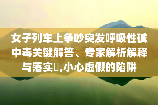 女子列車上爭吵突發(fā)呼吸性堿中毒關(guān)鍵解答、專家解析解釋與落實(shí)?,小心虛假的陷阱