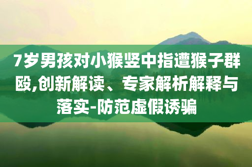 7歲男孩對小猴豎中指遭猴子群毆,創(chuàng)新解讀、專家解析解釋與落實-防范虛假誘騙
