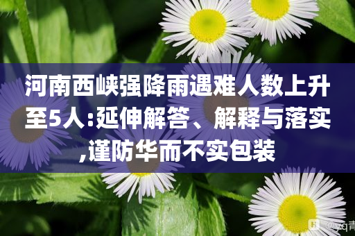 河南西峽強(qiáng)降雨遇難人數(shù)上升至5人:延伸解答、解釋與落實(shí),謹(jǐn)防華而不實(shí)包裝