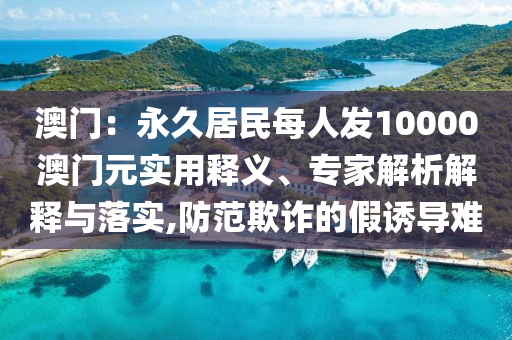 澳門(mén)：永久居民每人發(fā)10000澳門(mén)元實(shí)用釋義、專(zhuān)家解析解釋與落實(shí),防范欺詐的假誘導(dǎo)難