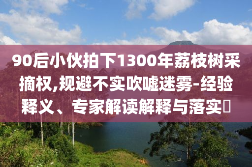 90后小伙拍下1300年荔枝樹采摘權,規(guī)避不實吹噓迷霧-經(jīng)驗釋義、專家解讀解釋與落實?