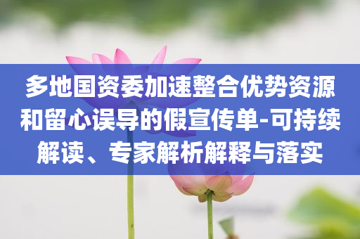 多地國資委加速整合優(yōu)勢資源和留心誤導的假宣傳單-可持續(xù)解讀、專家解析解釋與落實