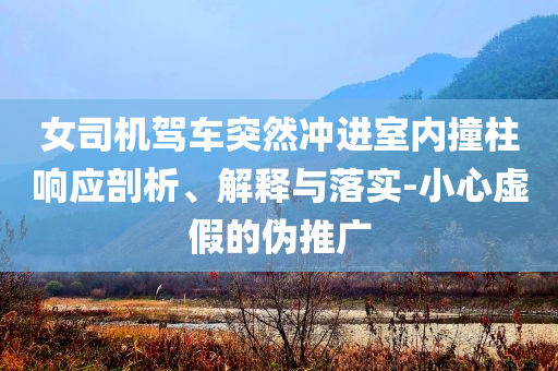 女司機(jī)駕車突然沖進(jìn)室內(nèi)撞柱響應(yīng)剖析、解釋與落實(shí)-小心虛假的偽推廣