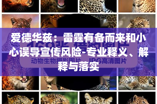 愛德華茲：雷霆有備而來和小心誤導宣傳風險-專業(yè)釋義、解釋與落實