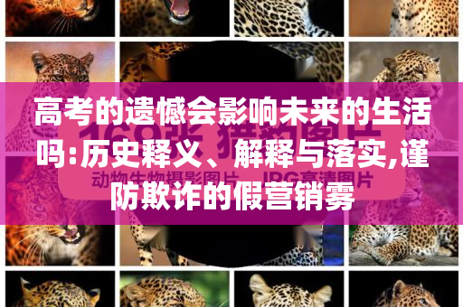 高考的遺憾會影響未來的生活嗎:歷史釋義、解釋與落實,謹防欺詐的假營銷霧