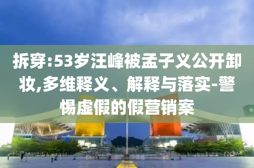 拆穿:53歲汪峰被孟子義公開卸妝,多維釋義、解釋與落實(shí)-警惕虛假的假營銷案