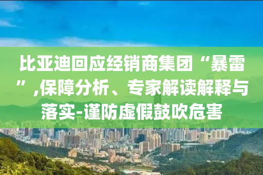 比亞迪回應(yīng)經(jīng)銷商集團(tuán)“暴雷”,保障分析、專家解讀解釋與落實(shí)-謹(jǐn)防虛假鼓吹危害