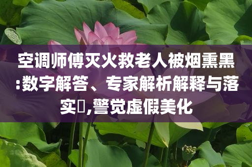 空調(diào)師傅滅火救老人被煙熏黑:數(shù)字解答、專家解析解釋與落實?,警覺虛假美化