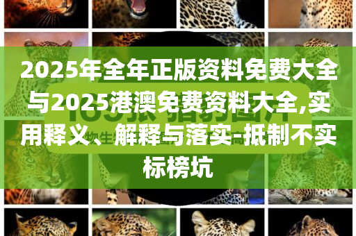 2025年全年正版資料免費(fèi)大全與2025港澳免費(fèi)資料大全,實(shí)用釋義、解釋與落實(shí)-抵制不實(shí)標(biāo)榜坑