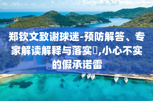 鄭欽文致謝球迷-預(yù)防解答、專家解讀解釋與落實(shí)?,小心不實(shí)的假承諾雷