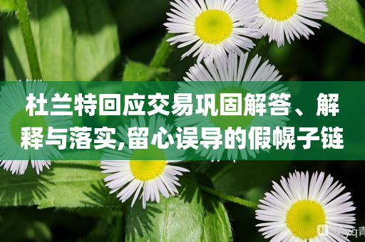 杜蘭特回應(yīng)交易鞏固解答、解釋與落實,留心誤導(dǎo)的假幌子鏈