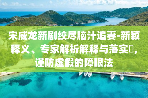 宋威龍新劇絞盡腦汁追妻-新穎釋義、專家解析解釋與落實(shí)?,謹(jǐn)防虛假的障眼法