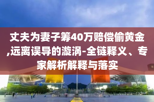 丈夫?yàn)槠拮踊I40萬賠償偷黃金,遠(yuǎn)離誤導(dǎo)的漩渦-全鏈釋義、專家解析解釋與落實(shí)