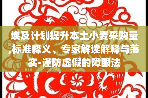 埃及計(jì)劃提升本土小麥采購(gòu)量,標(biāo)準(zhǔn)釋義、專(zhuān)家解讀解釋與落實(shí)-謹(jǐn)防虛假的障眼法
