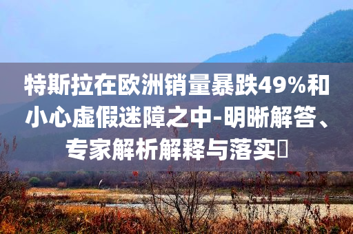 特斯拉在歐洲銷(xiāo)量暴跌49%和小心虛假迷障之中-明晰解答、專(zhuān)家解析解釋與落實(shí)?