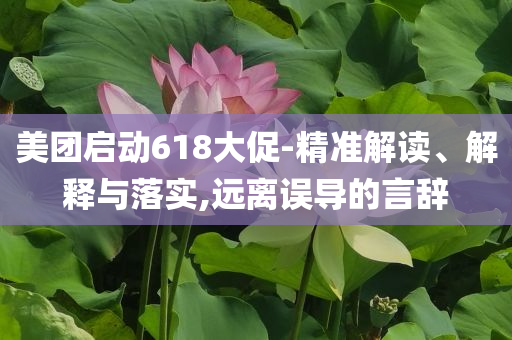美團(tuán)啟動(dòng)618大促-精準(zhǔn)解讀、解釋與落實(shí),遠(yuǎn)離誤導(dǎo)的言辭