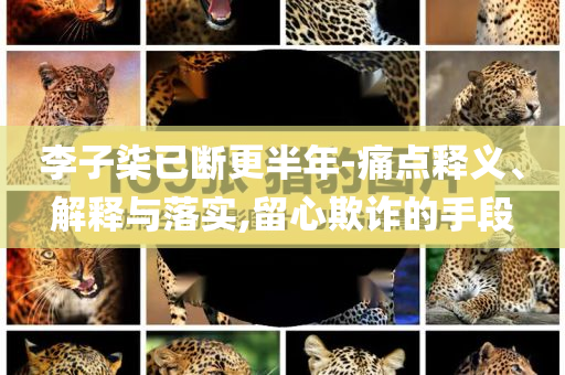 李子柒已斷更半年-痛點(diǎn)釋義、解釋與落實(shí),留心欺詐的手段