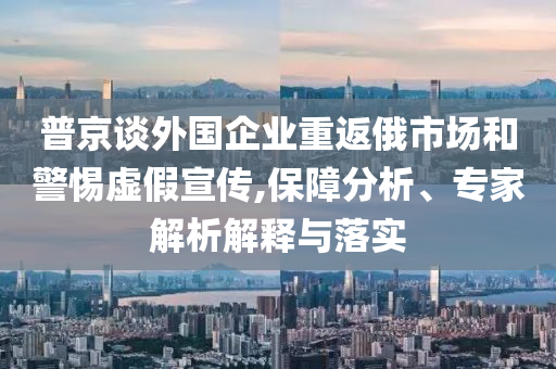 普京談外國(guó)企業(yè)重返俄市場(chǎng)和警惕虛假宣傳,保障分析、專家解析解釋與落實(shí)