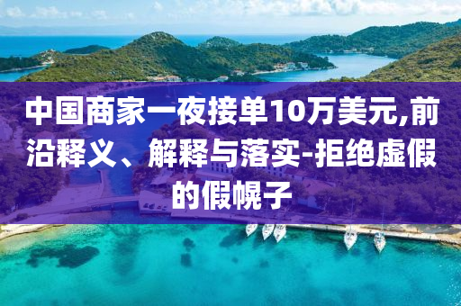 中國商家一夜接單10萬美元,前沿釋義、解釋與落實-拒絕虛假的假幌子