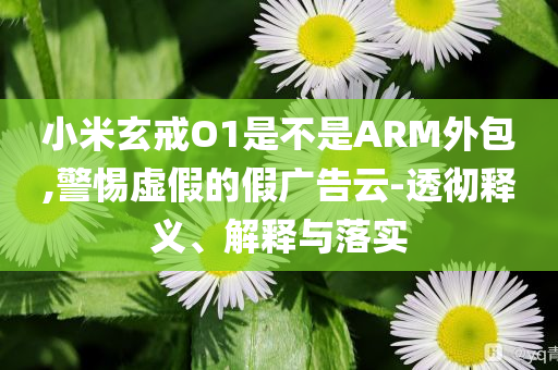小米玄戒O1是不是ARM外包,警惕虛假的假廣告云-透徹釋義、解釋與落實