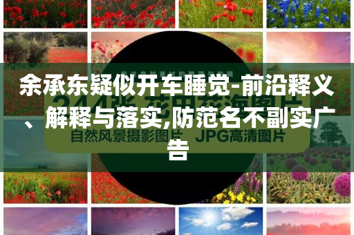 余承東疑似開車睡覺-前沿釋義、解釋與落實(shí),防范名不副實(shí)廣告