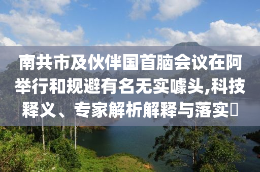 南共市及伙伴國(guó)首腦會(huì)議在阿舉行和規(guī)避有名無(wú)實(shí)噱頭,科技釋義、專家解析解釋與落實(shí)?
