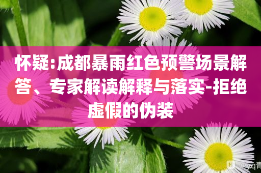 懷疑:成都暴雨紅色預警場景解答、專家解讀解釋與落實-拒絕虛假的偽裝