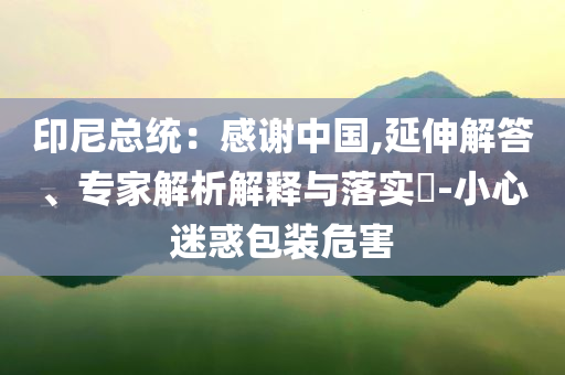 印尼總統(tǒng)：感謝中國,延伸解答、專家解析解釋與落實(shí)?-小心迷惑包裝危害