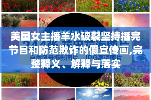 美國女主播羊水破裂堅(jiān)持播完節(jié)目和防范欺詐的假宣傳畫,完整釋義、解釋與落實(shí)