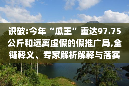 識(shí)破:今年“瓜王”重達(dá)97.75公斤和遠(yuǎn)離虛假的假推廣局,全鏈釋義、專家解析解釋與落實(shí)