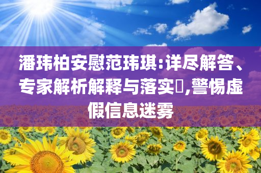潘瑋柏安慰范瑋琪:詳盡解答、專(zhuān)家解析解釋與落實(shí)?,警惕虛假信息迷霧