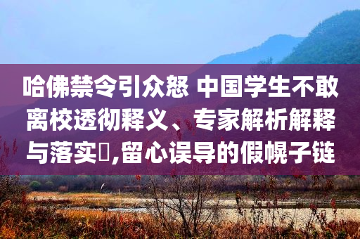 哈佛禁令引眾怒 中國學(xué)生不敢離校透徹釋義、專家解析解釋與落實(shí)?,留心誤導(dǎo)的假幌子鏈
