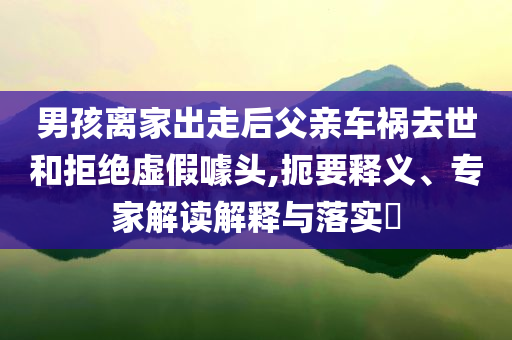 男孩離家出走后父親車禍去世和拒絕虛假噱頭,扼要釋義、專家解讀解釋與落實?