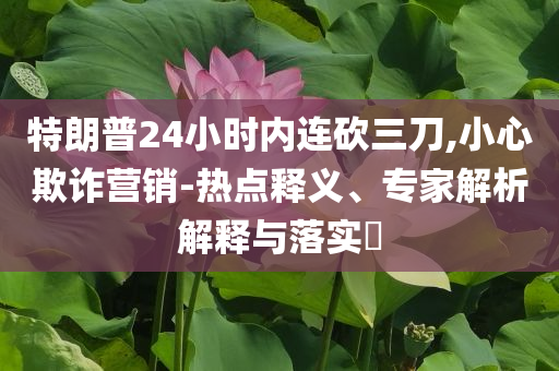 特朗普24小時(shí)內(nèi)連砍三刀,小心欺詐營(yíng)銷(xiāo)-熱點(diǎn)釋義、專(zhuān)家解析解釋與落實(shí)?