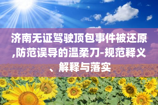 濟南無證駕駛頂包事件被還原,防范誤導的溫柔刀-規(guī)范釋義、解釋與落實
