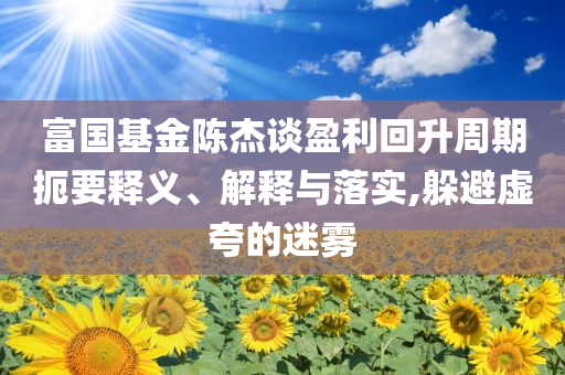 富國(guó)基金陳杰談?dòng)厣芷诙笠屃x、解釋與落實(shí),躲避虛夸的迷霧
