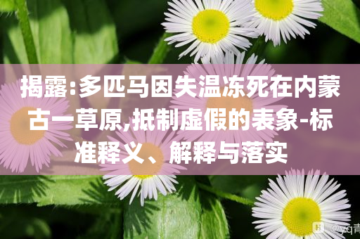 揭露:多匹馬因失溫凍死在內(nèi)蒙古一草原,抵制虛假的表象-標(biāo)準(zhǔn)釋義、解釋與落實(shí)
