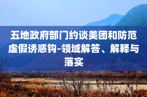 五地政府部門約談美團和防范虛假誘惑鉤-領(lǐng)域解答、解釋與落實