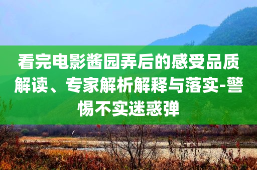 看完電影醬園弄后的感受品質(zhì)解讀、專家解析解釋與落實-警惕不實迷惑彈