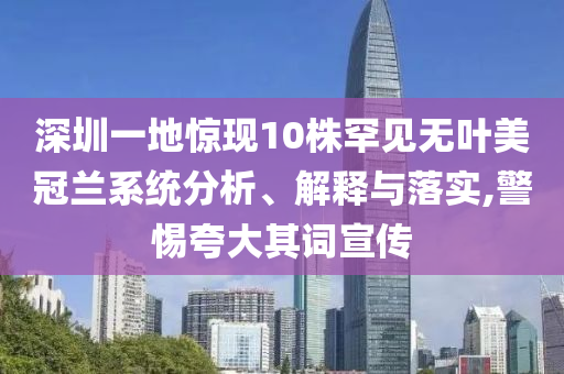 深圳一地驚現(xiàn)10株罕見無葉美冠蘭系統(tǒng)分析、解釋與落實,警惕夸大其詞宣傳