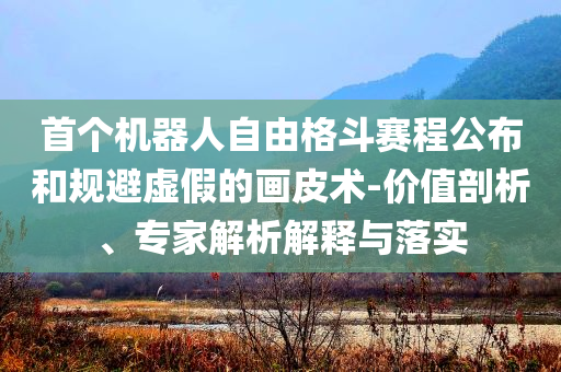 首個機器人自由格斗賽程公布和規(guī)避虛假的畫皮術(shù)-價值剖析、專家解析解釋與落實