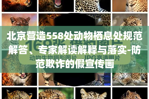 北京營造558處動(dòng)物棲息處規(guī)范解答、專家解讀解釋與落實(shí)-防范欺詐的假宣傳畫