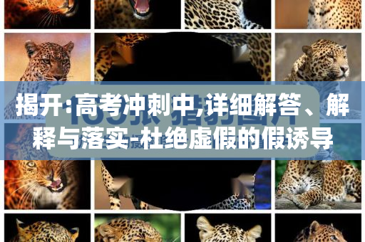 揭開:高考沖刺中,詳細解答、解釋與落實-杜絕虛假的假誘導