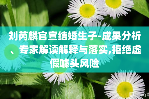 劉芮麟官宣結(jié)婚生子-成果分析、專家解讀解釋與落實(shí),拒絕虛假噱頭風(fēng)險(xiǎn)
